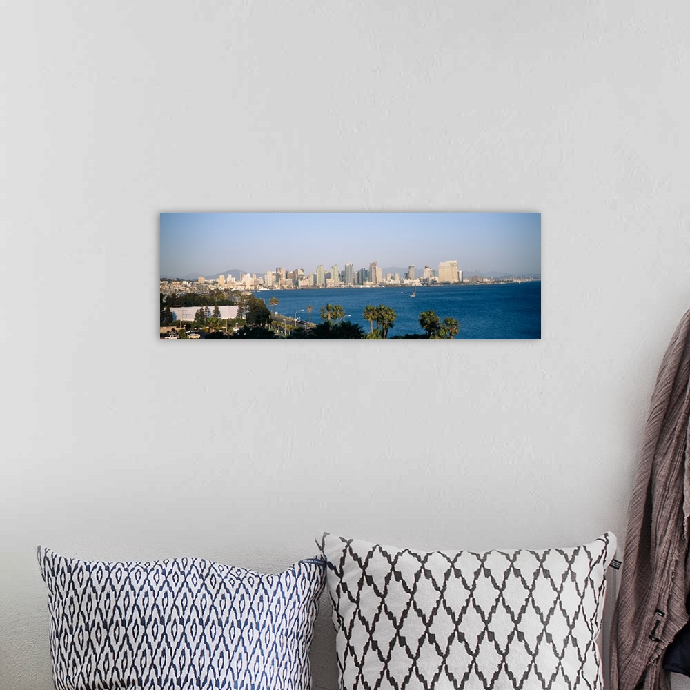 A bohemian room featuring City at the waterfront, San Diego, San Diego Bay, San Diego County, California