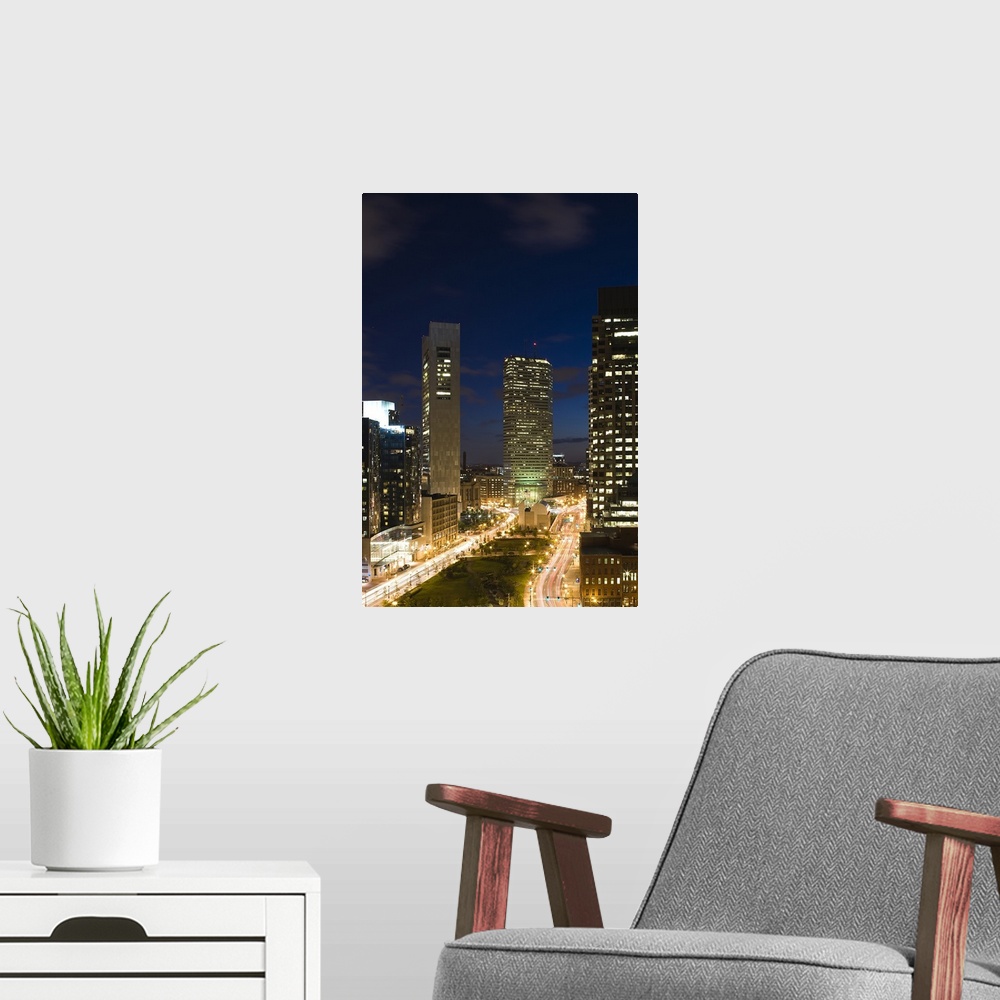 A modern room featuring USA, Massachusetts, Boston, Atlantic Avenue Greenway and Financial District Buildings, elevated s...
