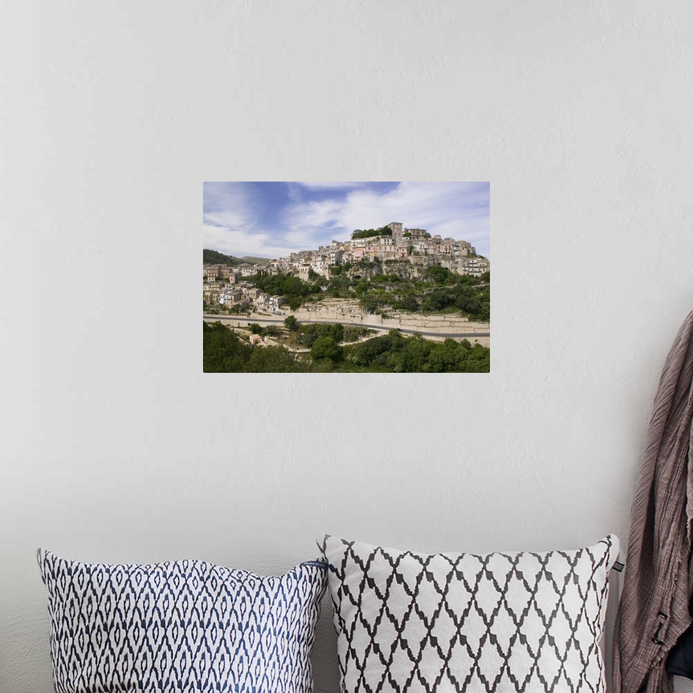 A bohemian room featuring City on a hill, Ragusa Ibla, Sicily, Italy