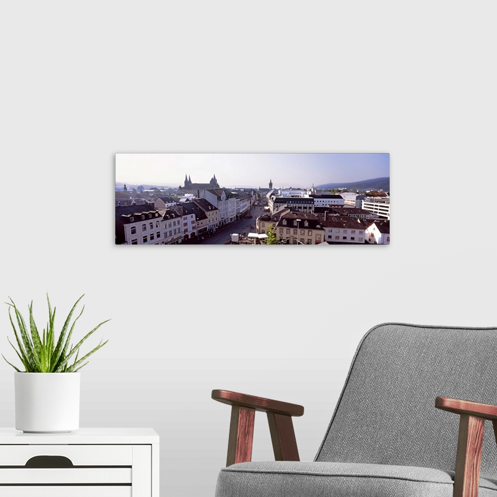 A modern room featuring City viewed from Porta Nigra, Trier, Rhineland-Palatinate, Germany