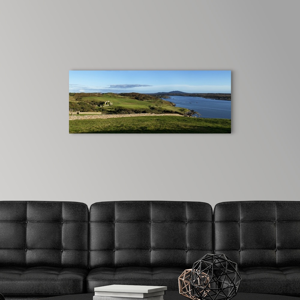 A modern room featuring Clifden Castle on the Sky Road, Clifden, Connemara, County Galway, Ireland