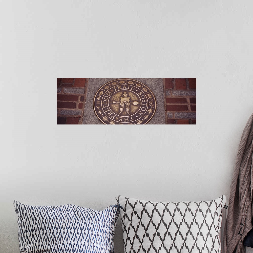 A bohemian room featuring Close-up of a government seal, Old State House, Freedom Trail, Boston, Massachusetts