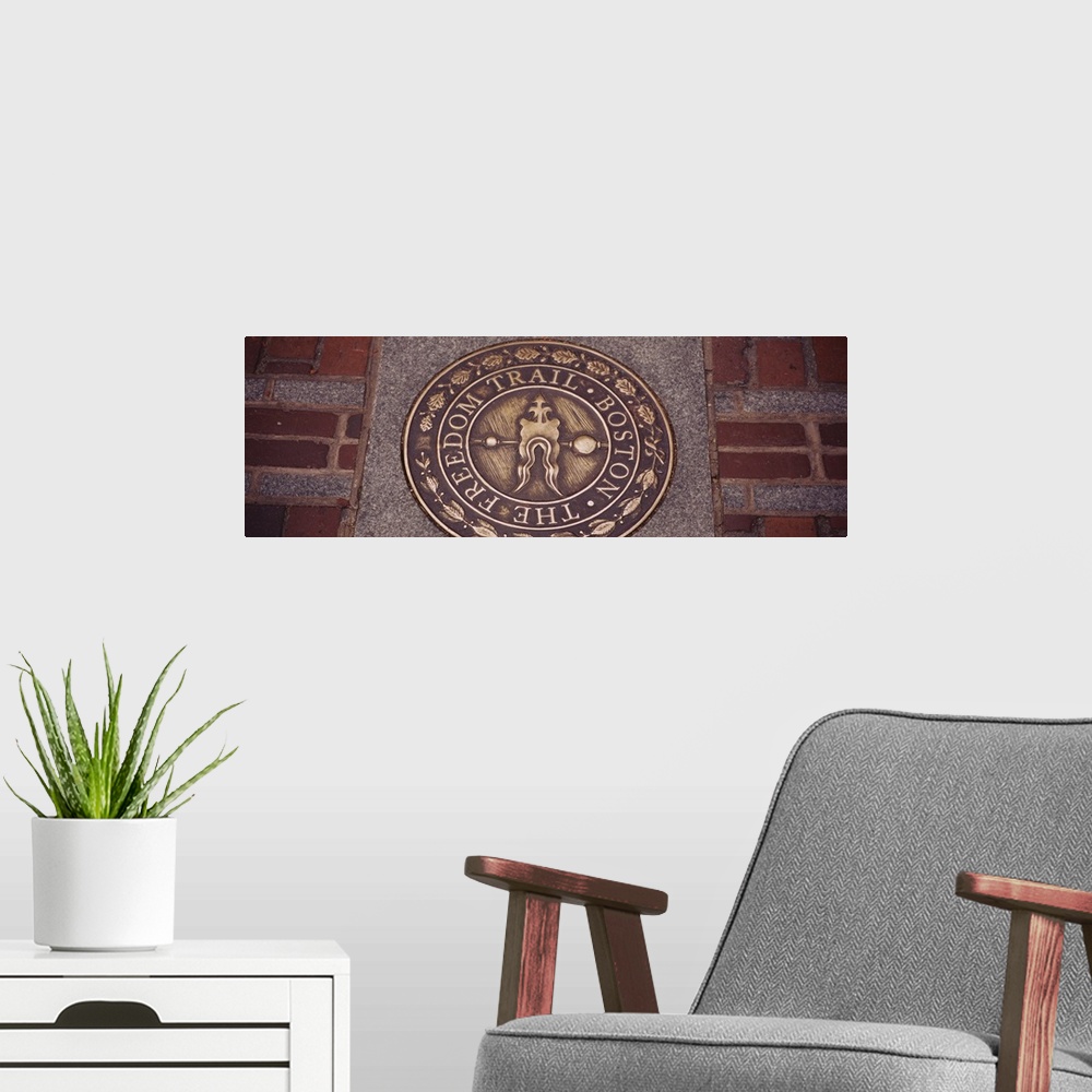 A modern room featuring Close-up of a government seal, Old State House, Freedom Trail, Boston, Massachusetts