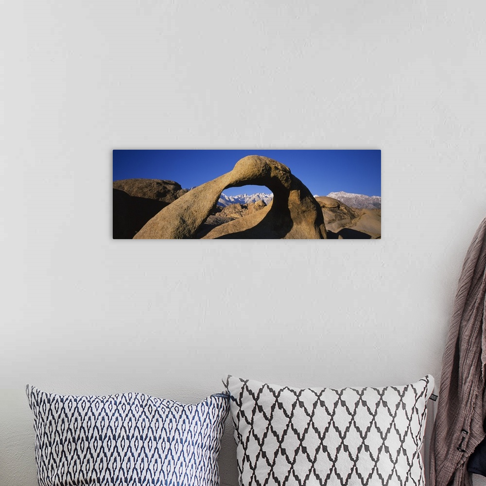 A bohemian room featuring Close-up of a natural arch, Lone Pine Peak, Mt Whitney, California