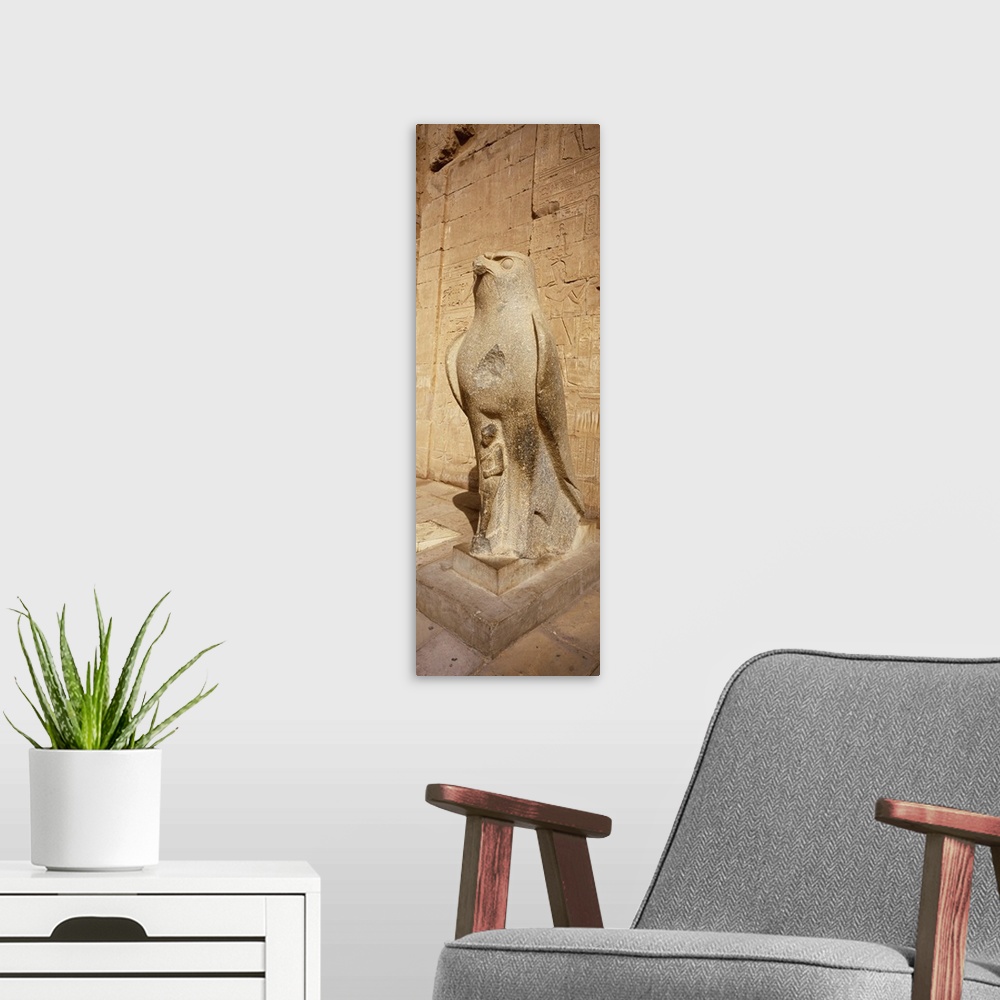 A modern room featuring Close-up of a statue, Temple of Horus, Edfu, Nubia, Egypt