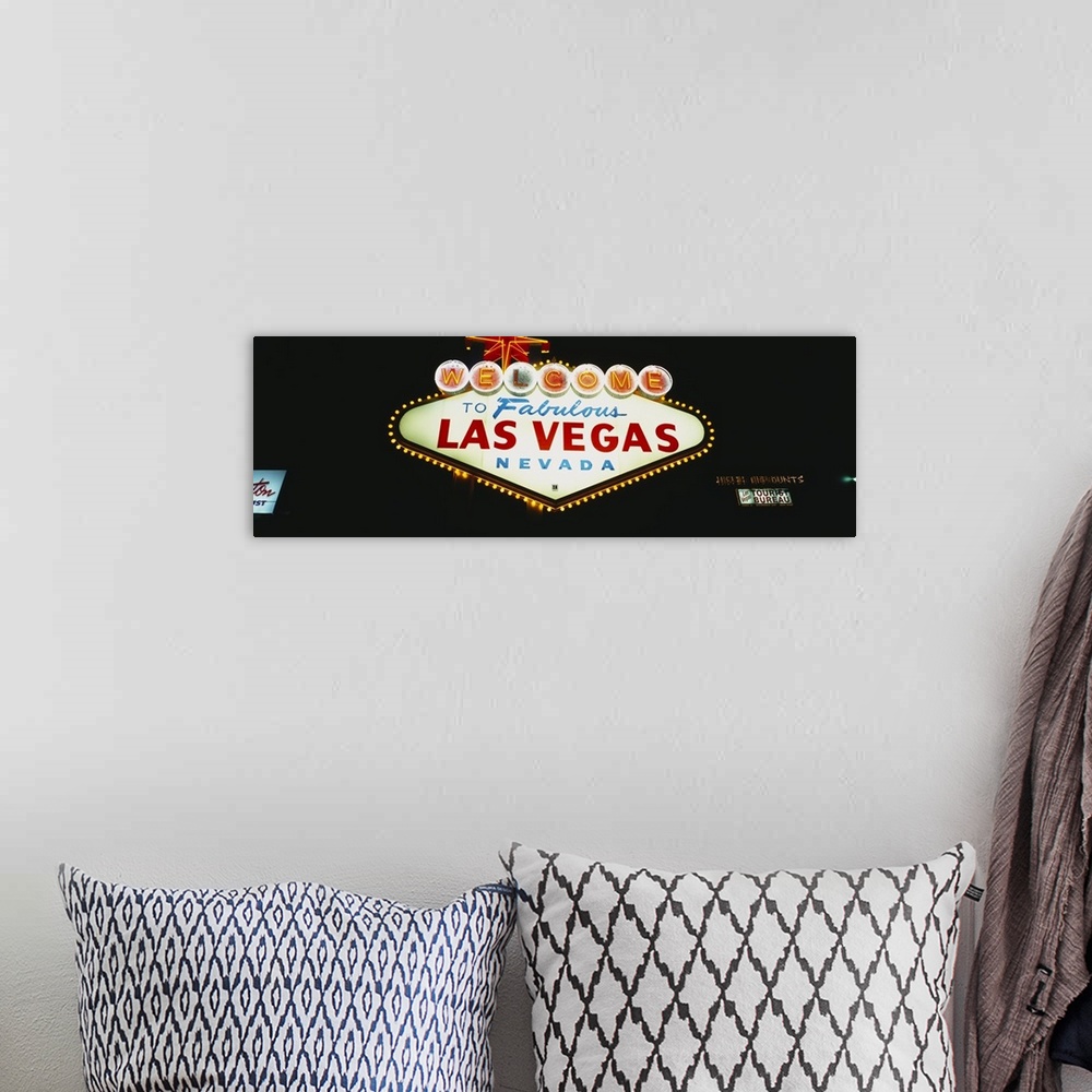 A bohemian room featuring Close-up of a welcome sign, Las Vegas, Nevada