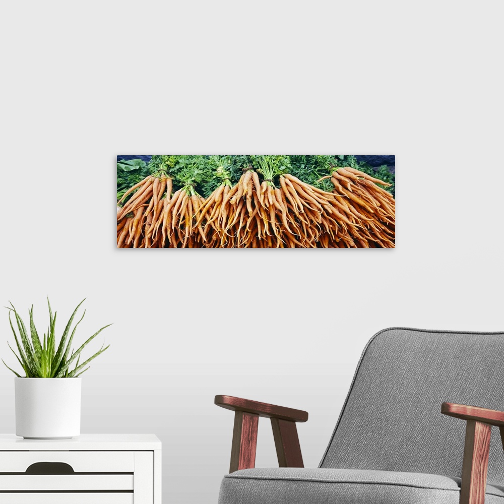 A modern room featuring Close-up of carrots at a market stall