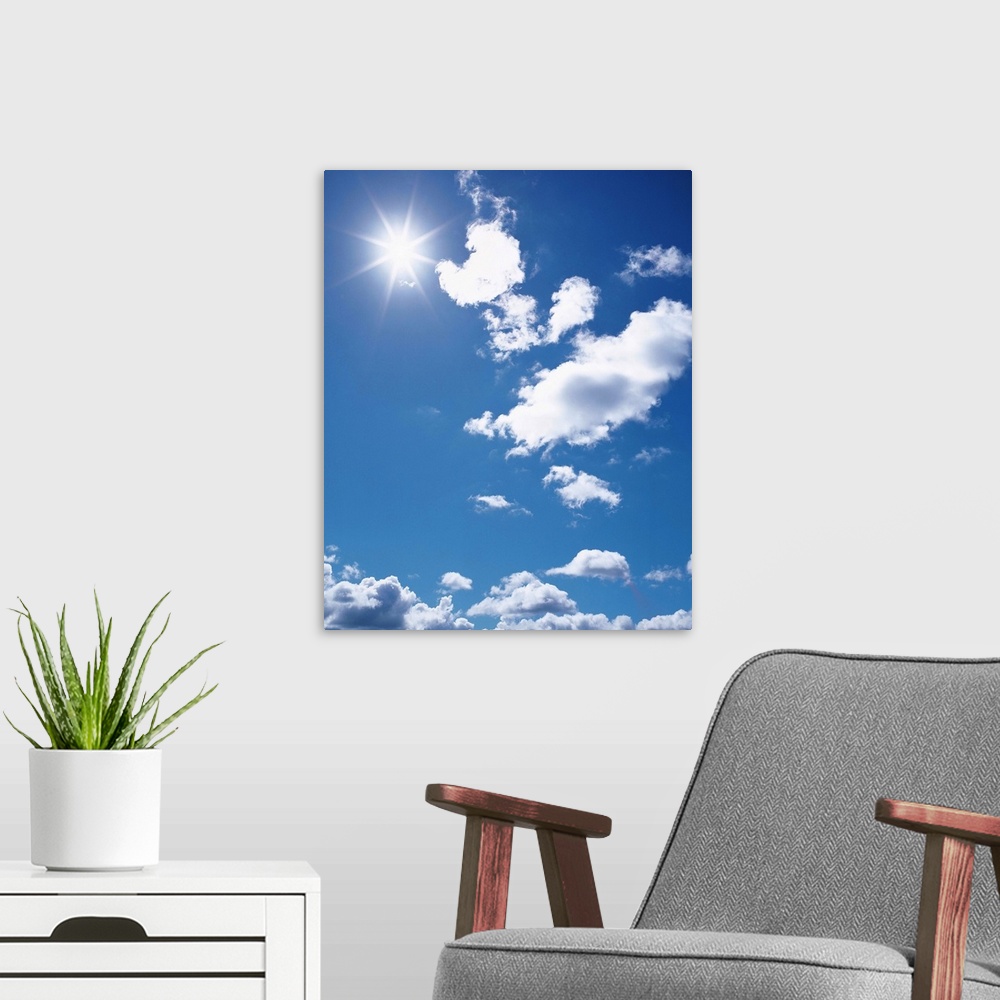 A modern room featuring Clouds in Blue Sky