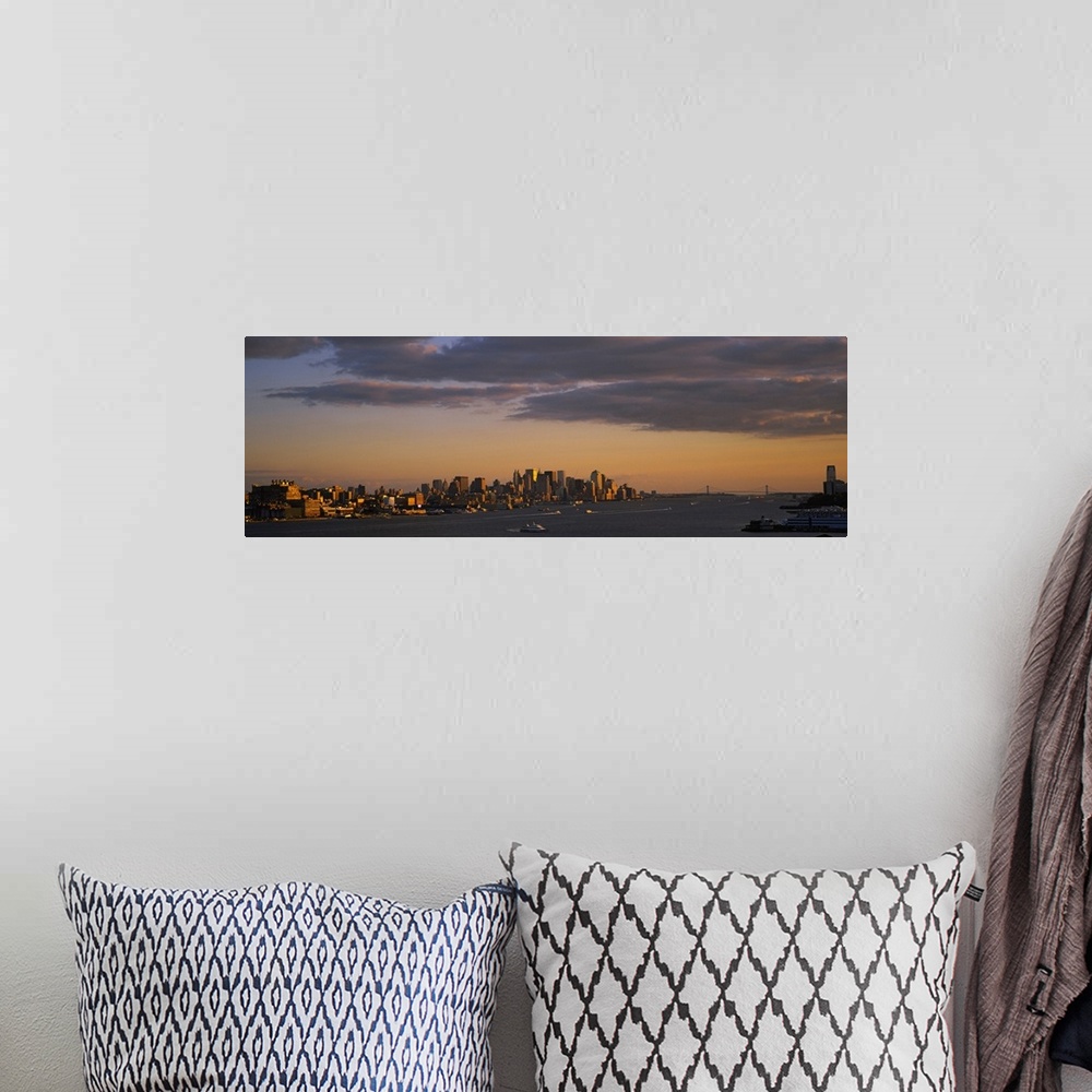 A bohemian room featuring Clouds over a city at dusk, Manhattan, New York City, New York State