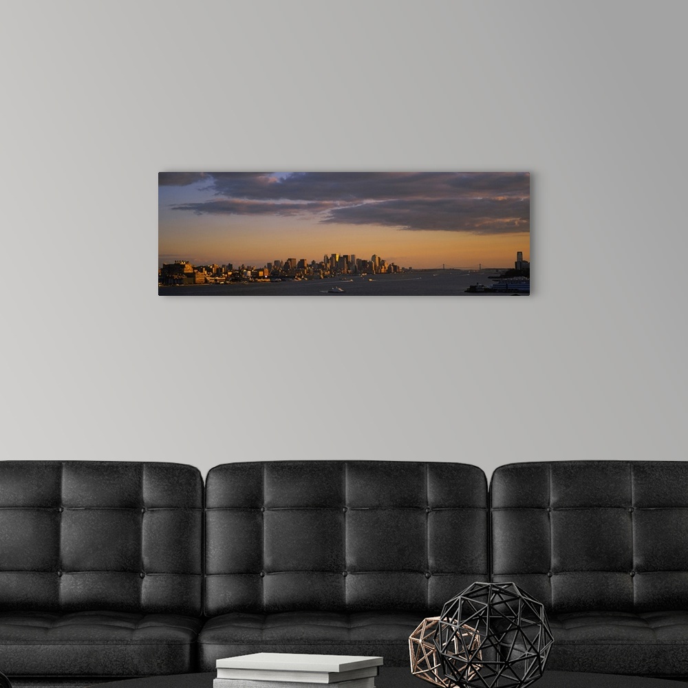 A modern room featuring Clouds over a city at dusk, Manhattan, New York City, New York State