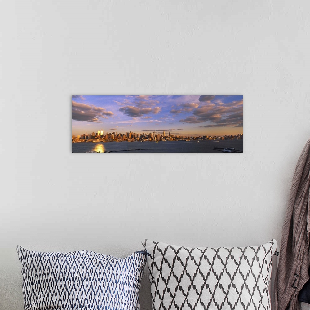 A bohemian room featuring Clouds over a city at sunset, Manhattan, New York City, New York State