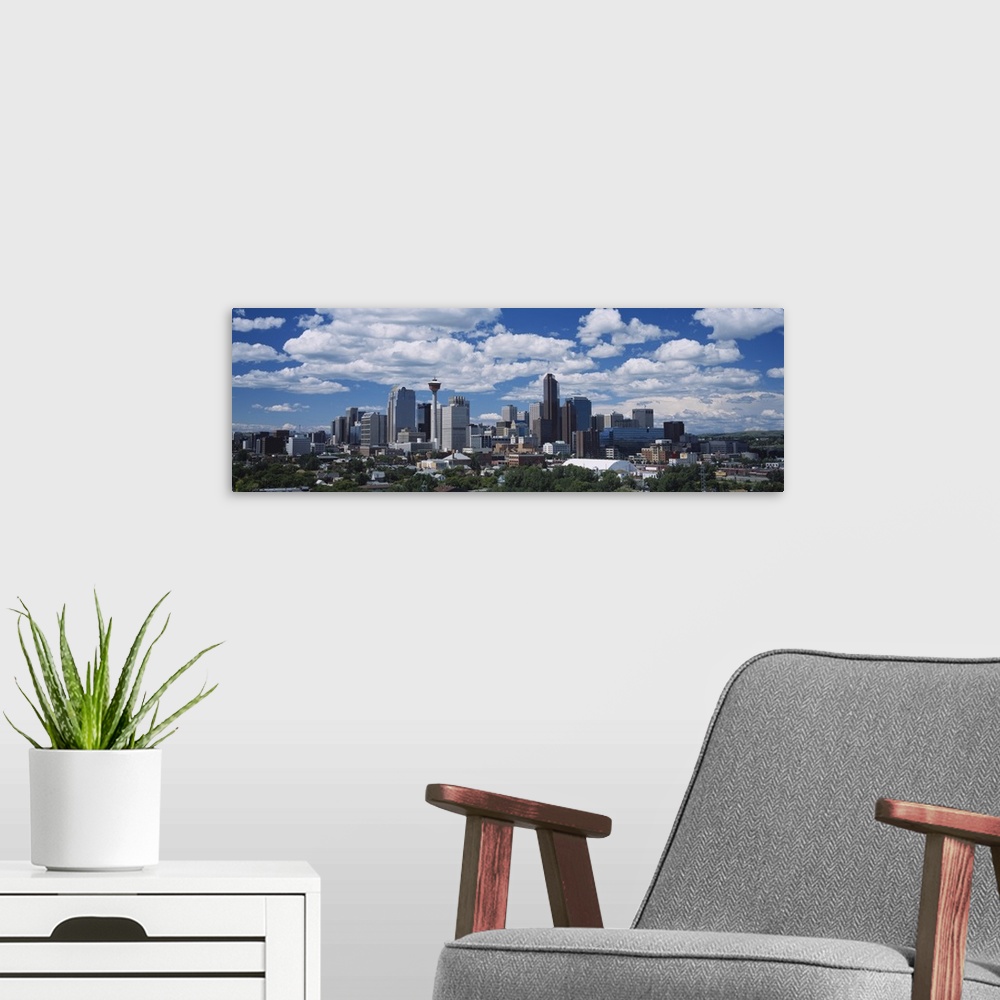 A modern room featuring Clouds over a city, Calgary, Alberta, Canada