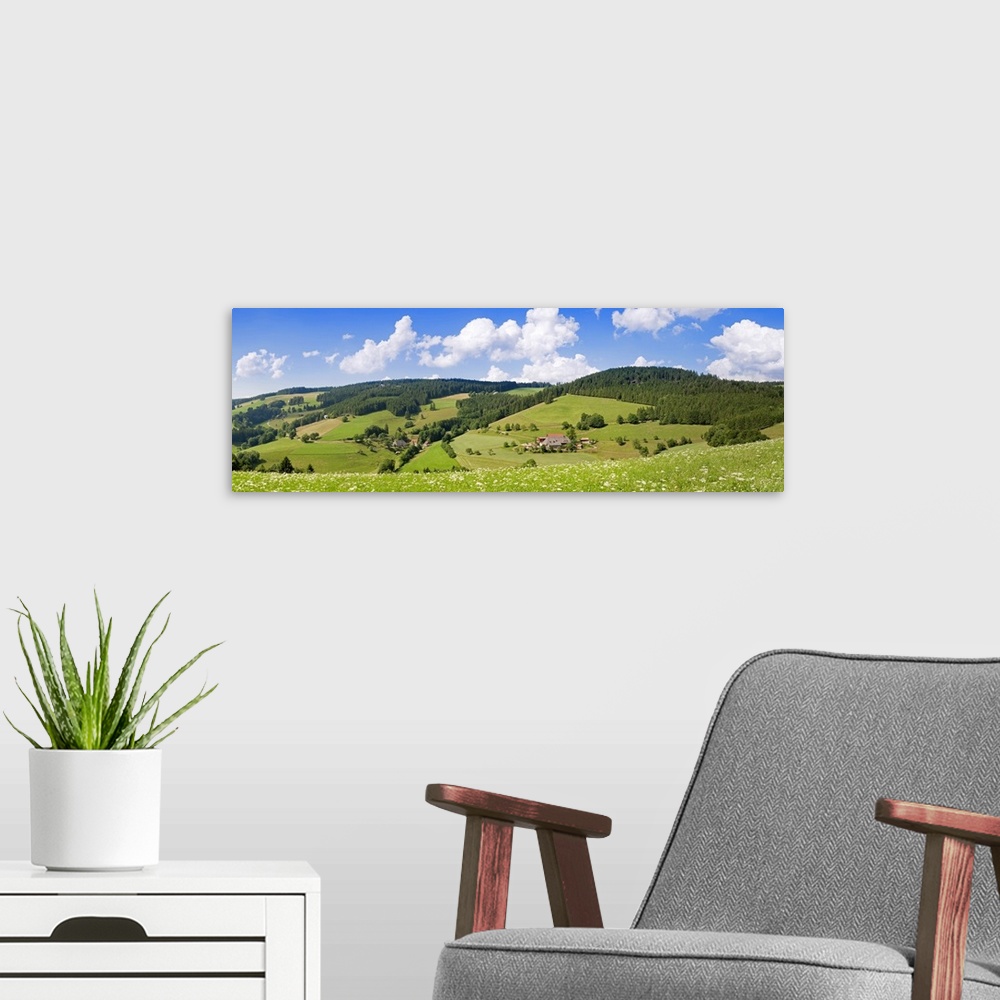A modern room featuring Clouds over a hill, Glottertal Valley, Sankt Margen, Germany