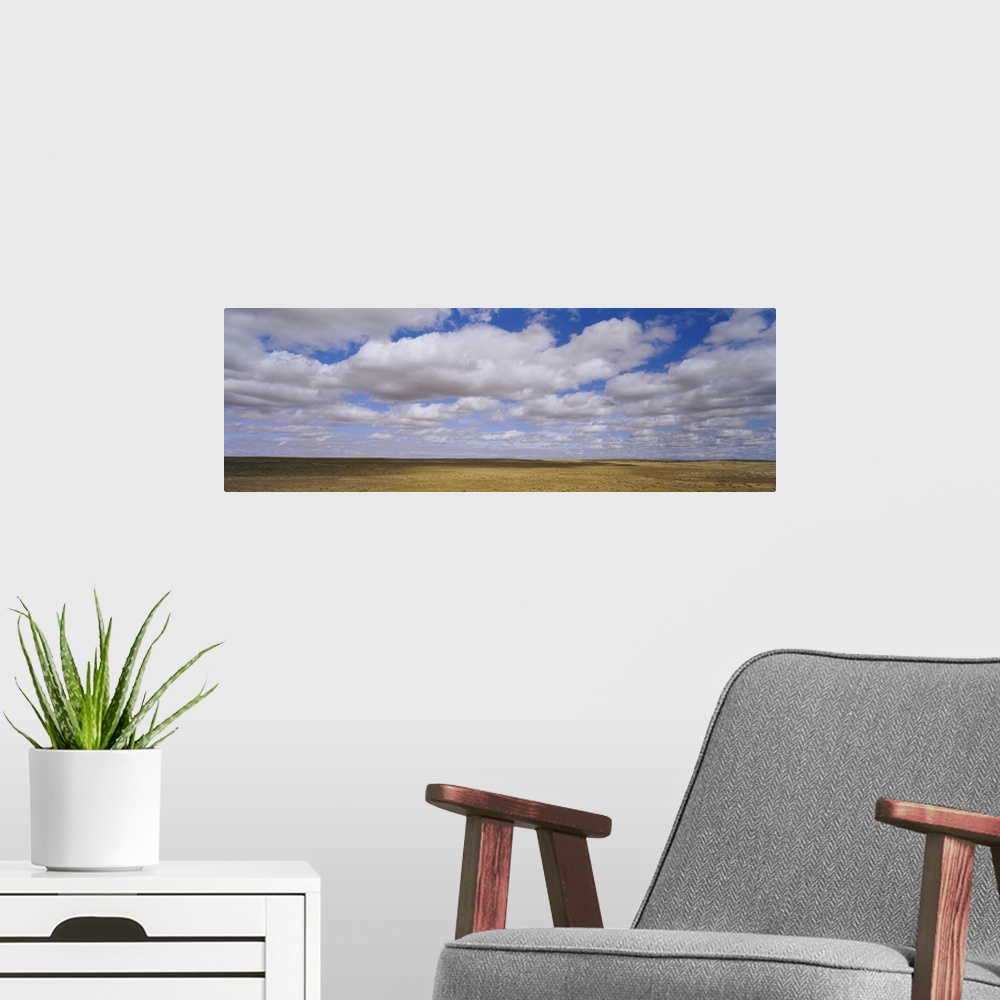 A modern room featuring Clouds over a landscape, North Dakota