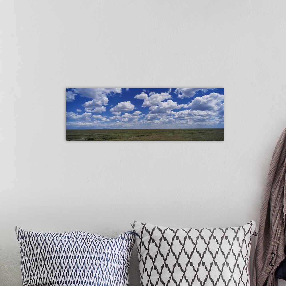 A bohemian room featuring Clouds over a landscape, Serengeti National Park, Tanzania