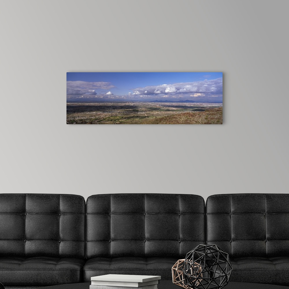 A modern room featuring Clouds over a landscape, South Mountain Park, Phoenix, Maricopa County, Arizona