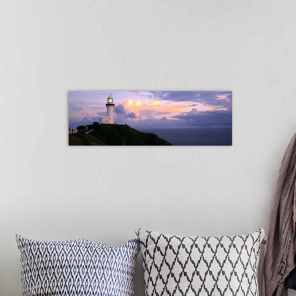 A bohemian room featuring Clouds over a lighthouse, Cape Byron Lighthouse, New South Wales, Australia