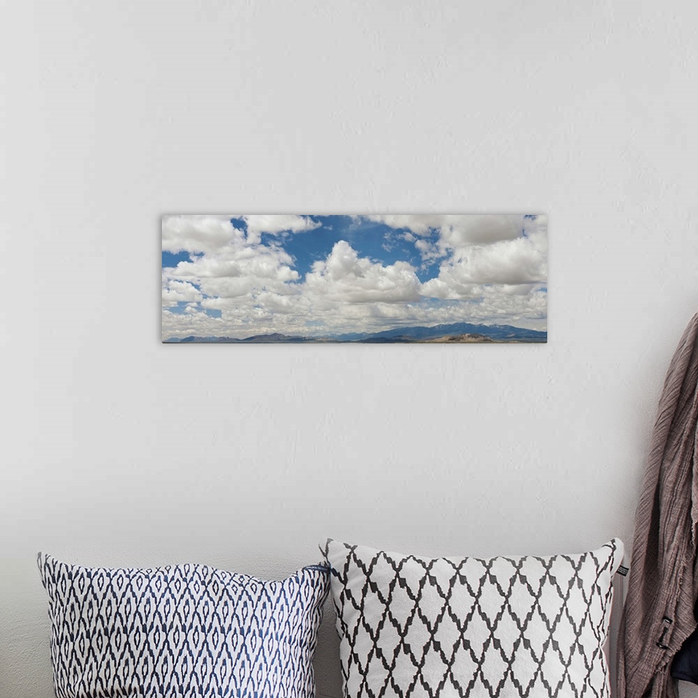 A bohemian room featuring Clouds over a mountain range, Ely, White Pine County, Nevada