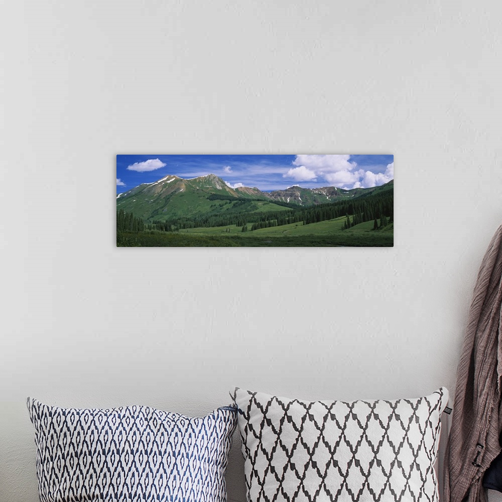A bohemian room featuring Clouds over a mountain range, Mt. Bellview, White River National Forest, Colorado