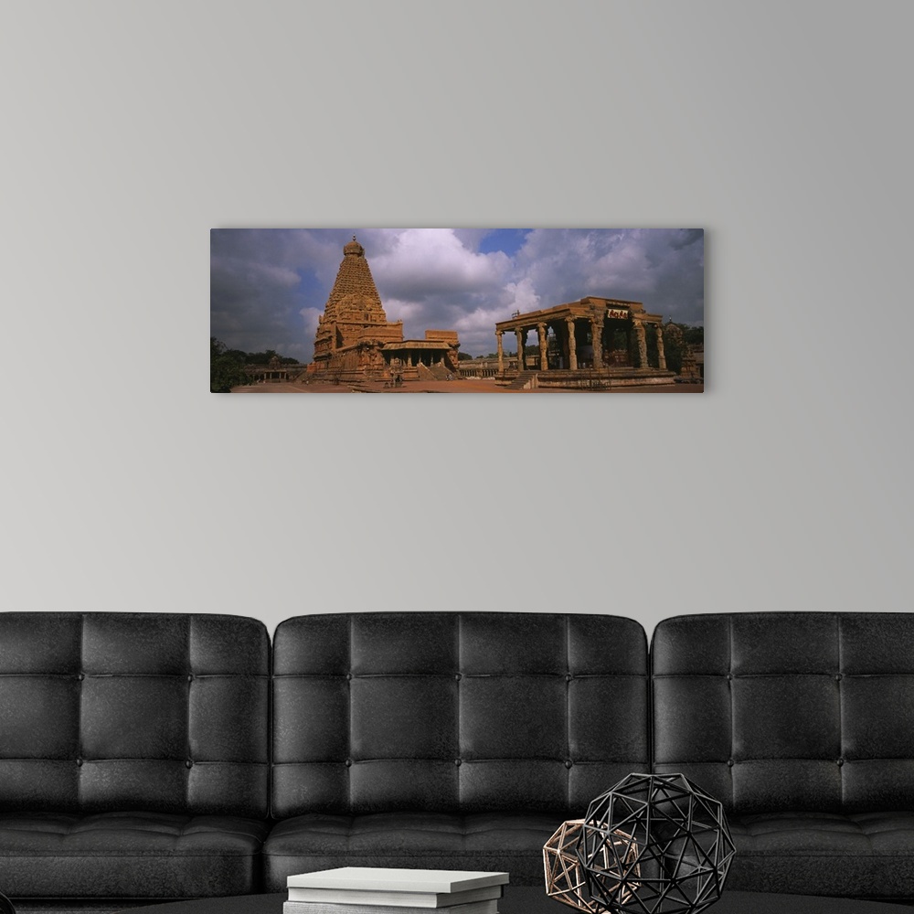 A modern room featuring Clouds over a temple, Brihadeeswarar Temple, Thanjavur, Tamil Nadu, India
