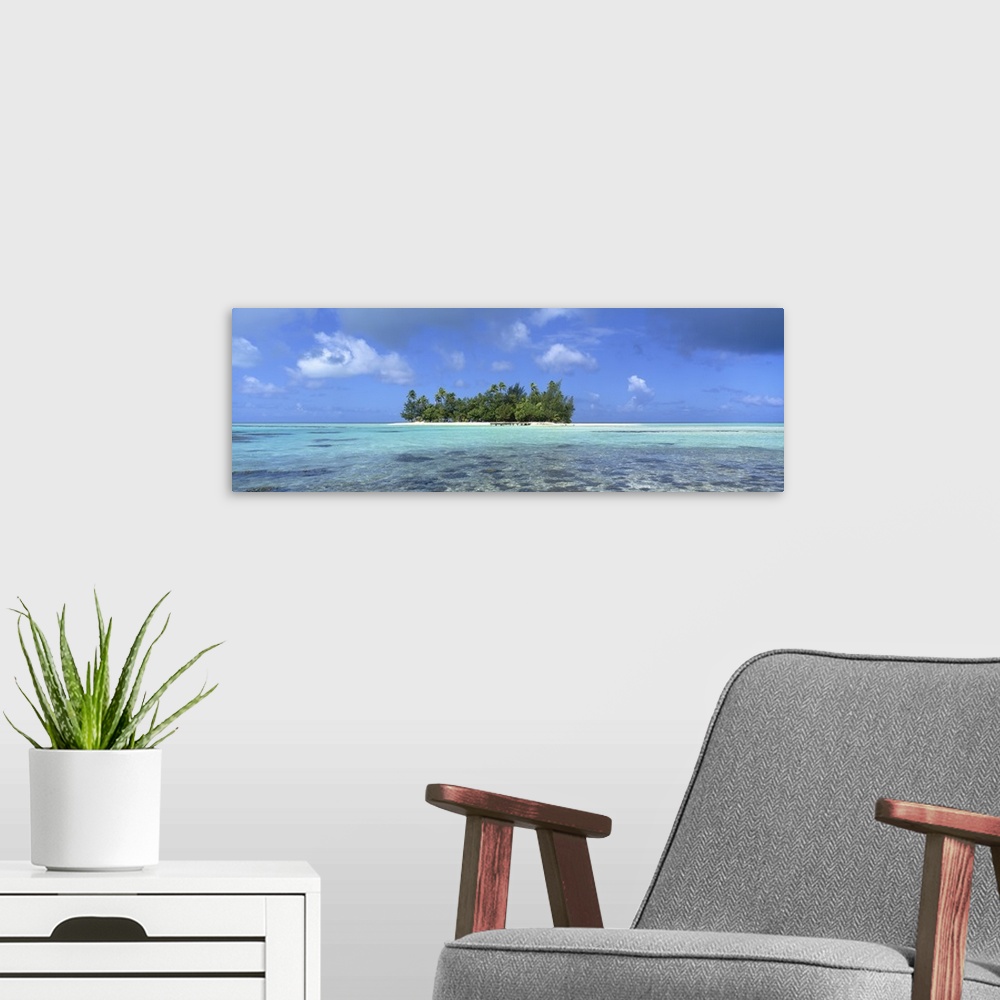 A modern room featuring Clouds over an island, Motutapu, Bora Bora, French Polynesia