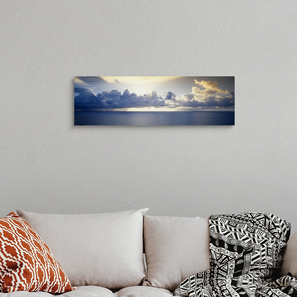 A bohemian room featuring Clouds over an ocean, Hawaii