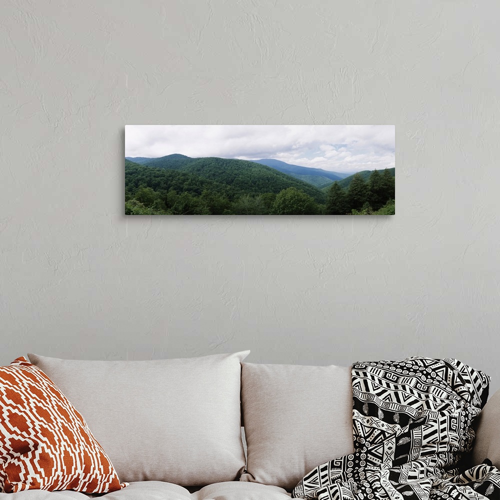 A bohemian room featuring Clouds over mountains, Blue Ridge Mountains, Asheville, Buncombe County, North Carolina