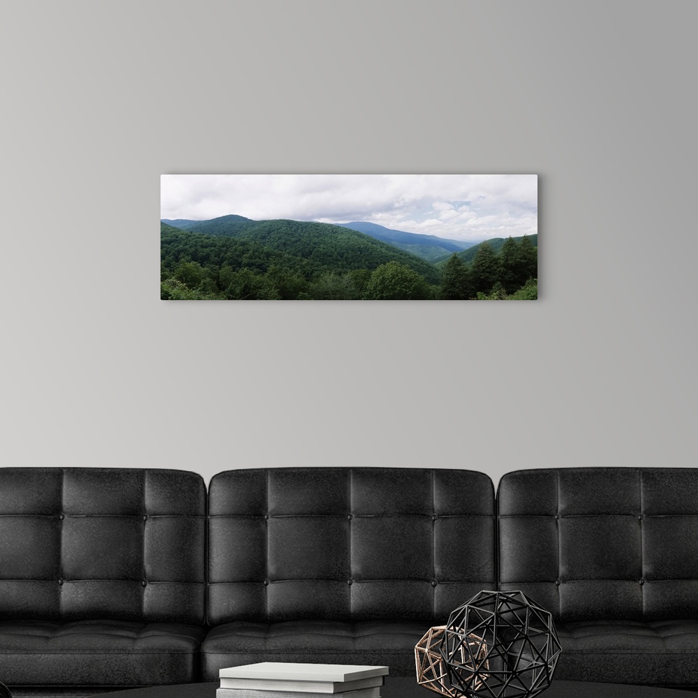 A modern room featuring Clouds over mountains, Blue Ridge Mountains, Asheville, Buncombe County, North Carolina