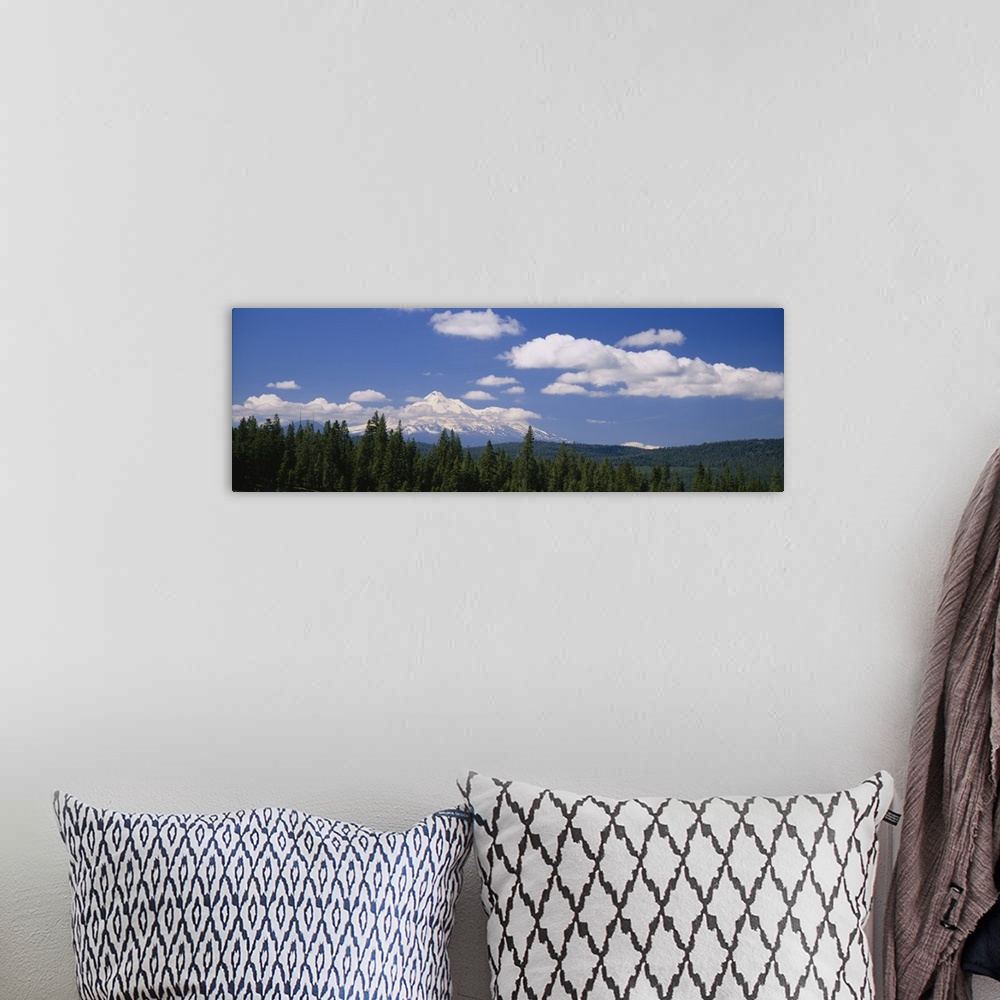 A bohemian room featuring Clouds over mountains, Mt Shasta, California
