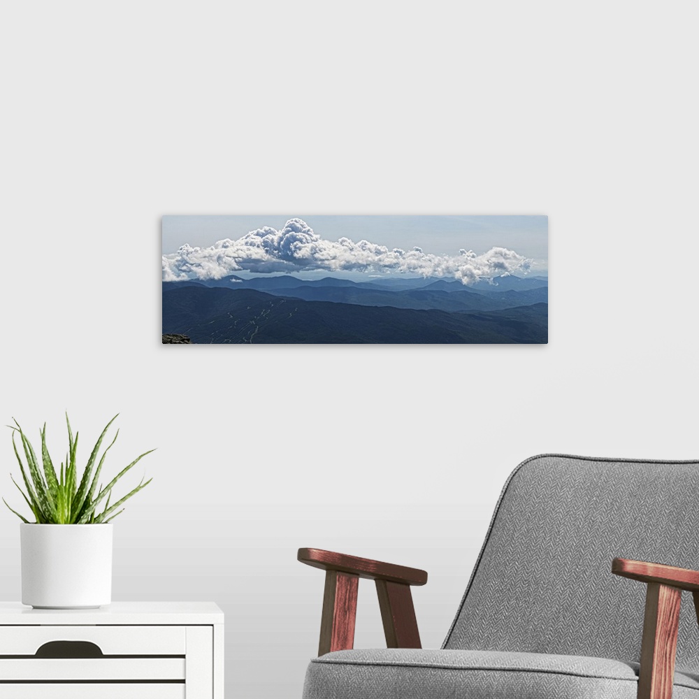 A modern room featuring Clouds over mountains, Mt Washington, New Hampshire