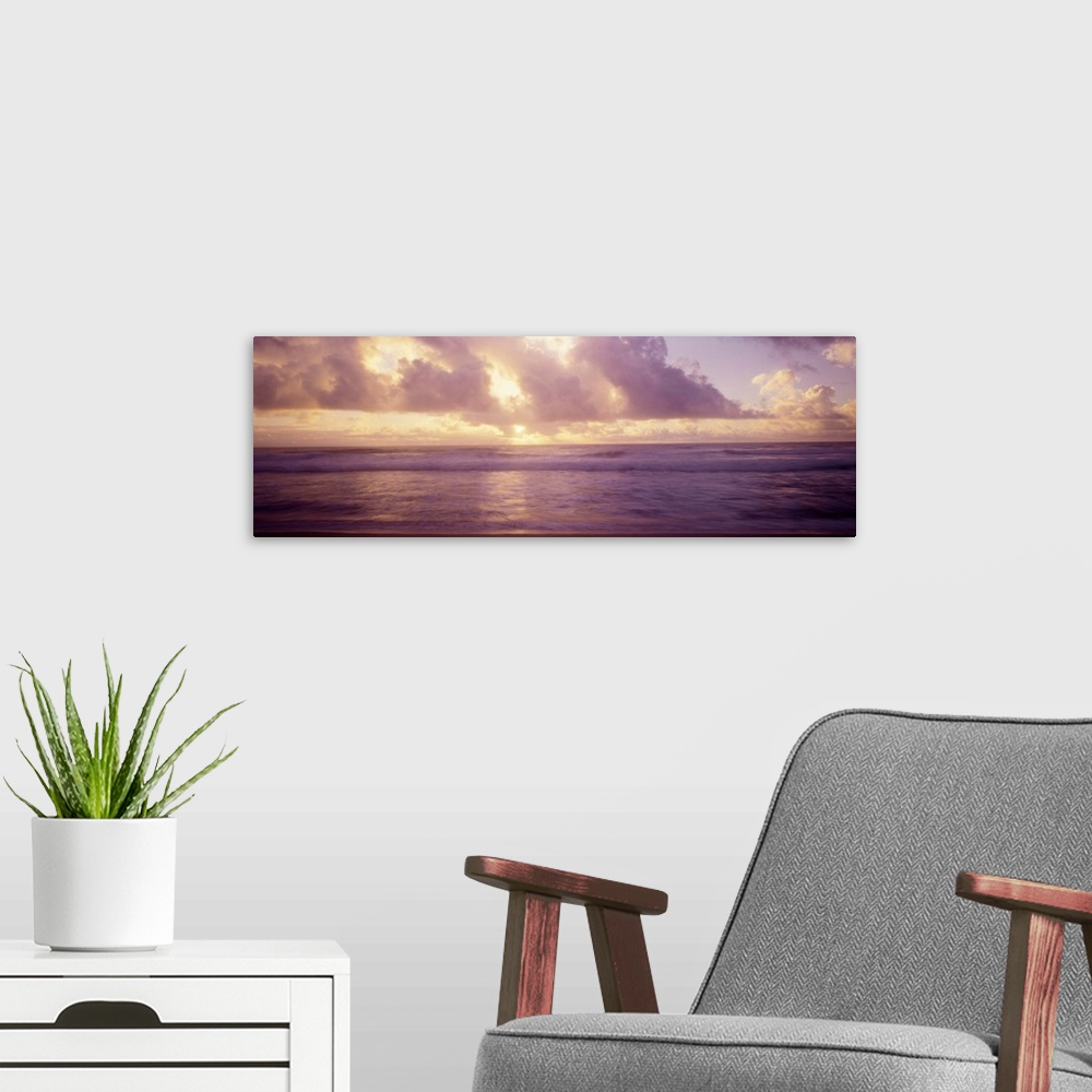A modern room featuring Clouds over the ocean, Pacific Ocean, Kauai, Hawaii
