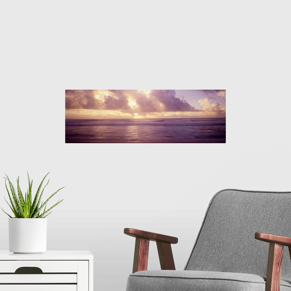 A modern room featuring Clouds over the ocean, Pacific Ocean, Kauai, Hawaii