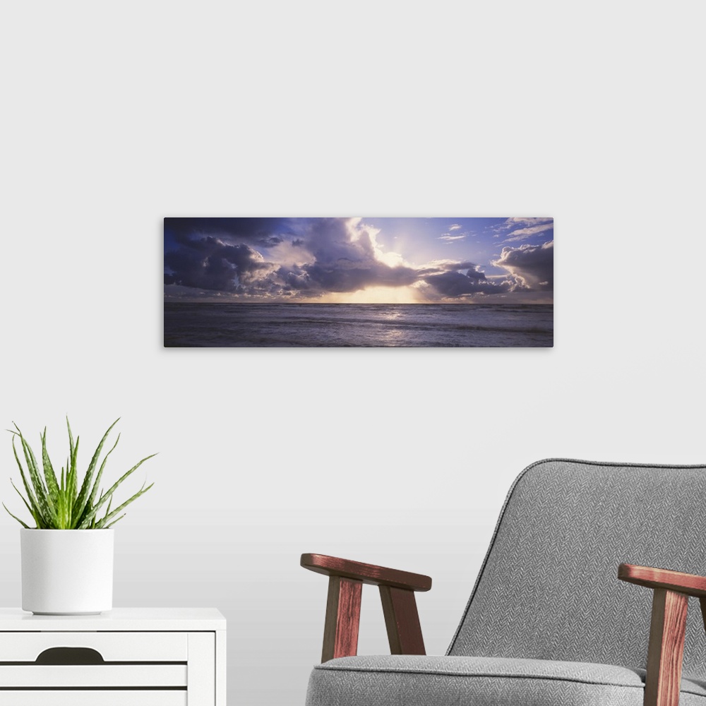 A modern room featuring Clouds over the ocean, Ruby Beach, Washington State