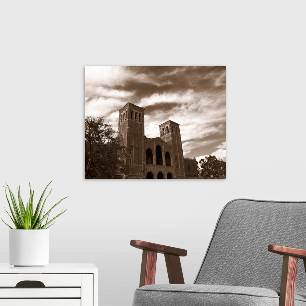 A modern room featuring Clouds over the Royce Hall, UCLA, California