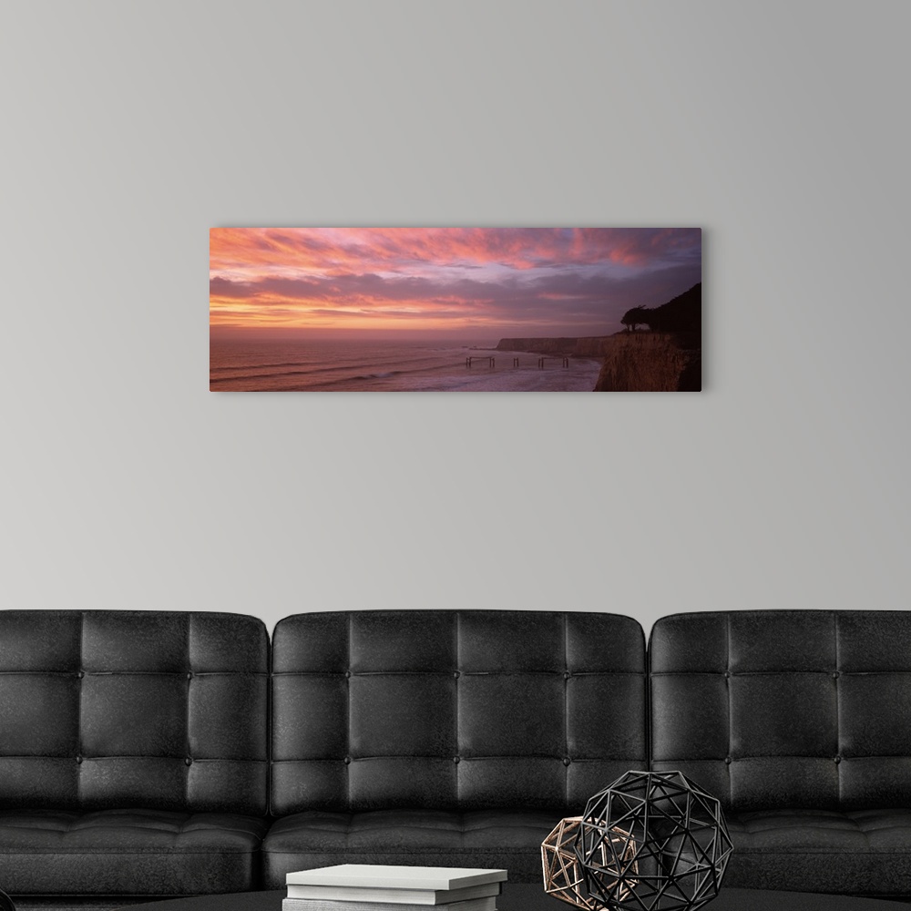 A modern room featuring Clouds over the sea at dusk Davenport California
