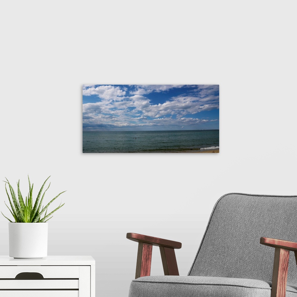 A modern room featuring Clouds over the sea, Jetties Beach, Nantucket Sound, Nantucket, Massachusetts