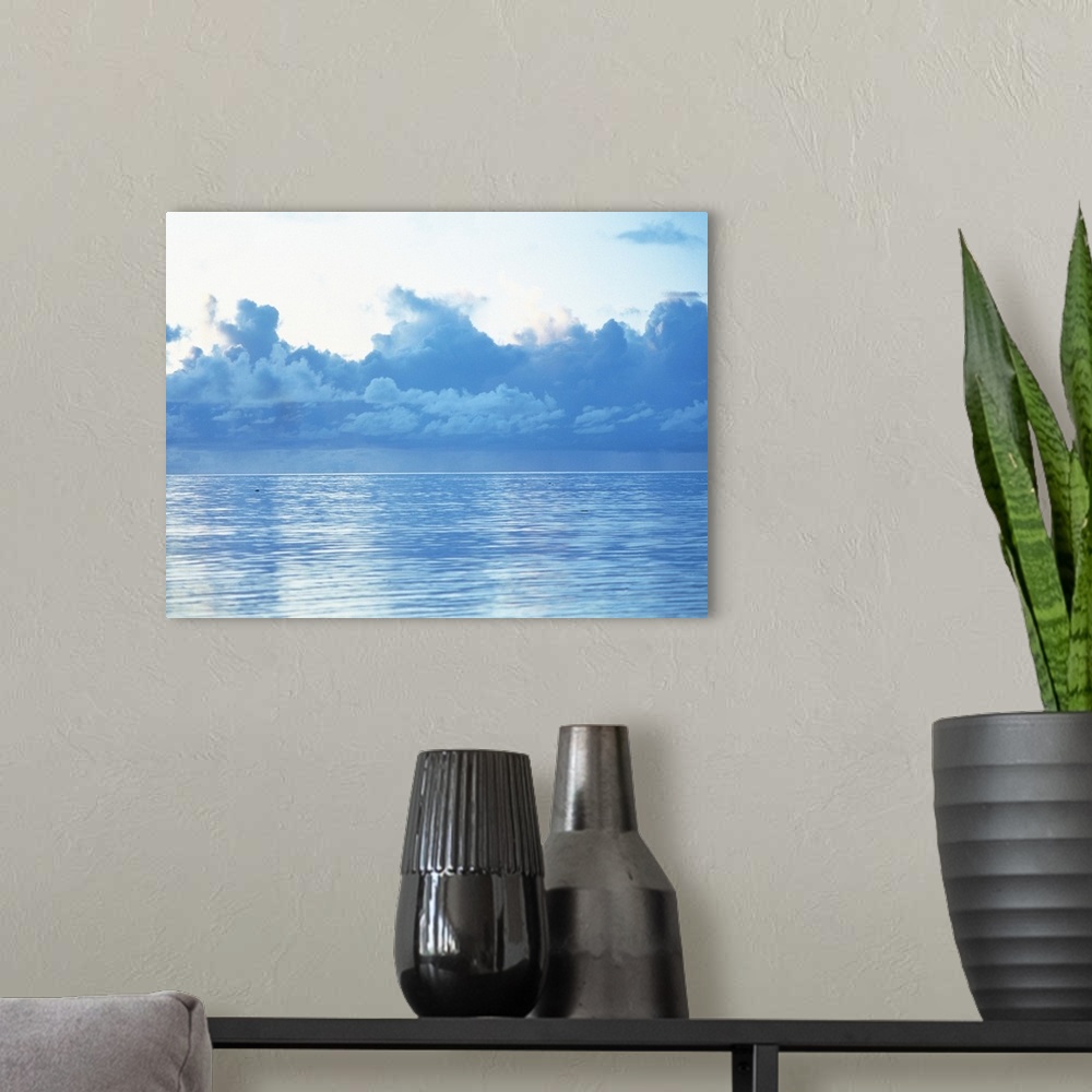 A modern room featuring Cloudscape and sea
