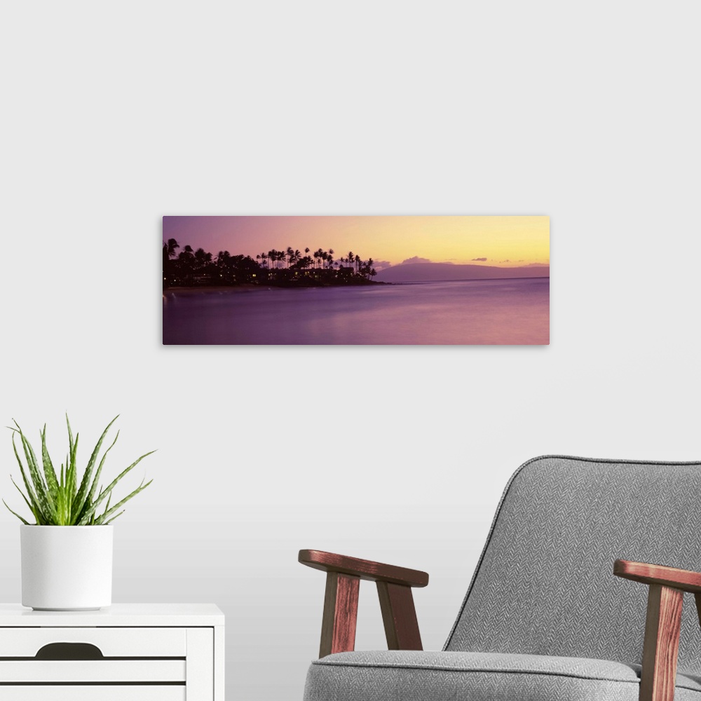 A modern room featuring Coastline at dusk, Maui, Hawaii II