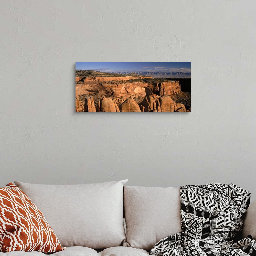 A bohemian room featuring Colorado, Colorado National Monument, High angle view of eroded mountains