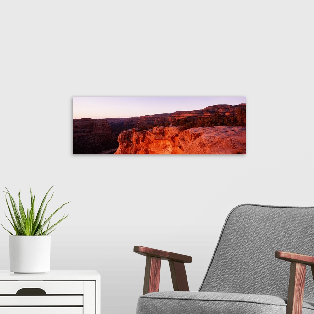 A modern room featuring Colorado, Monument Canyon, sunset