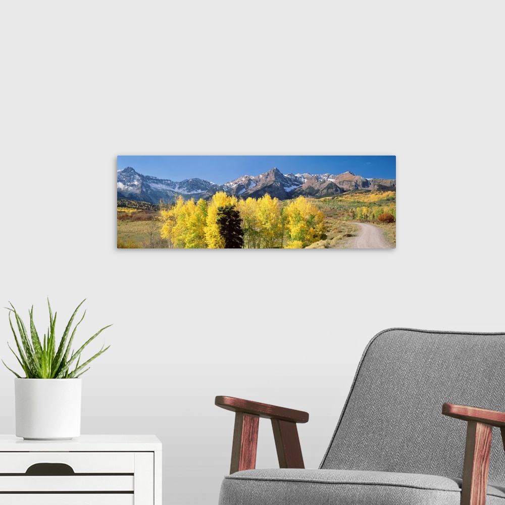 A modern room featuring Colorado, San Juan Mountains, Mt Sneffels Range, Dallas-Divide Road