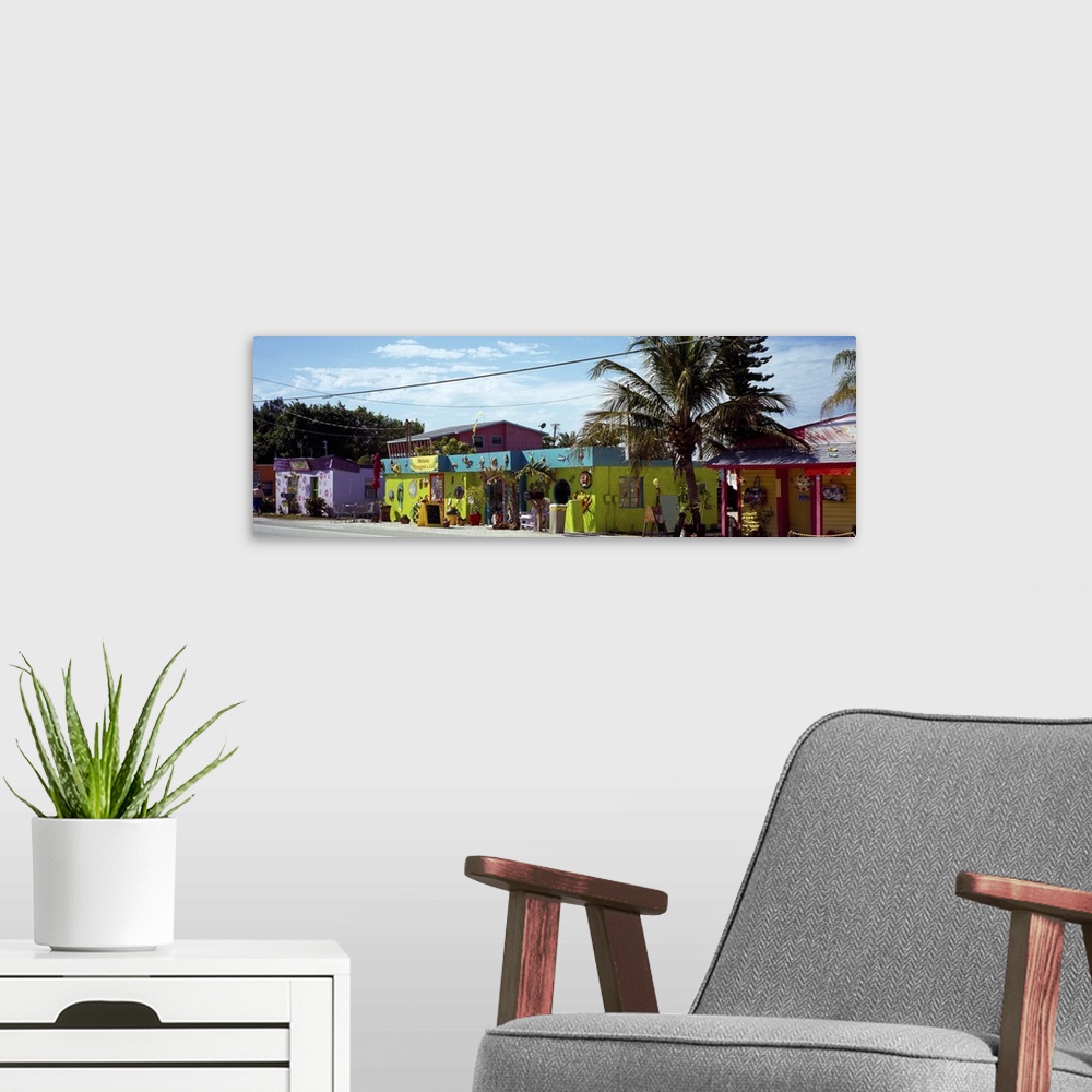 A modern room featuring Colorful shops at the roadside Matlacha Pine Island Lee County Florida