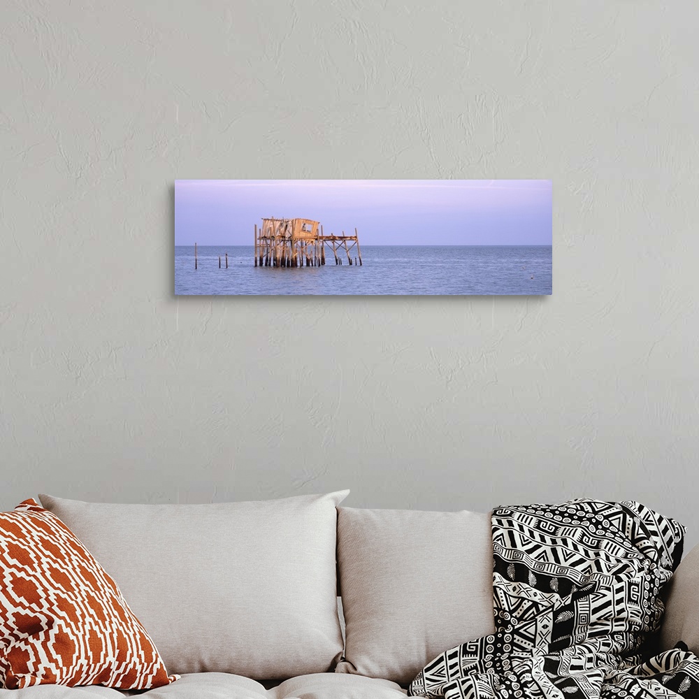 A bohemian room featuring Cottage in sea, Honeymoon Cottage, Gulf of Mexico, Cedar Key, Florida