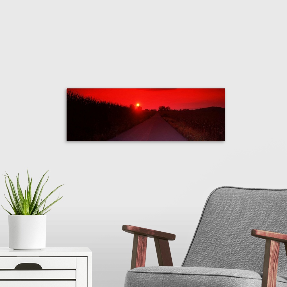 A modern room featuring Country road at sunset, Milton, Northumberland County, Pennsylvania