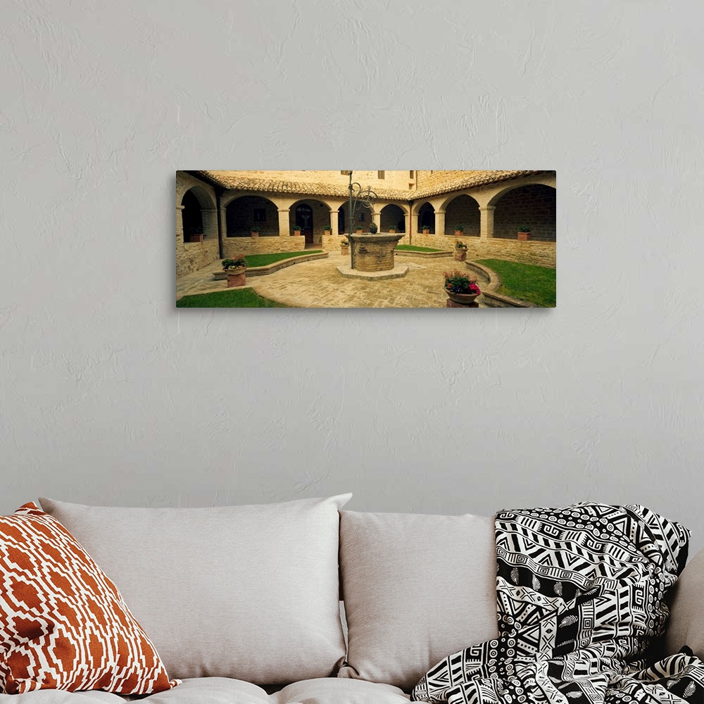 A bohemian room featuring Courtyard of a convent, San Damiano Convent, Assisi, Perugia Province, Umbria, Italy