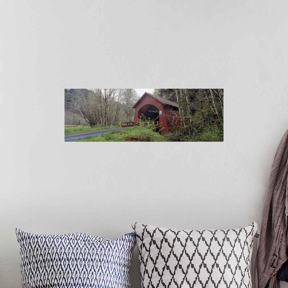 A bohemian room featuring Covered Bridge over Yachats River Lincoln County OR