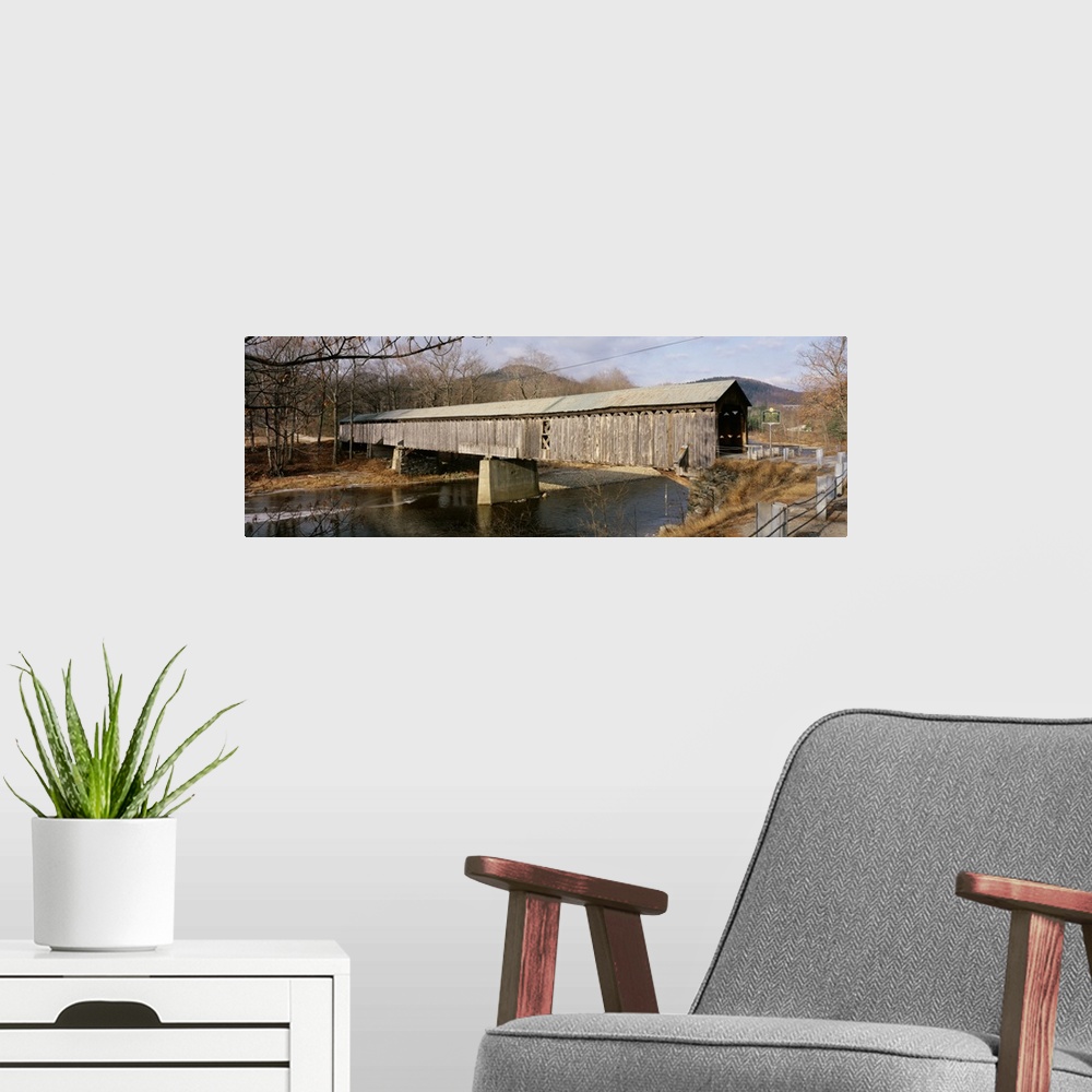A modern room featuring Covered Bridge VT