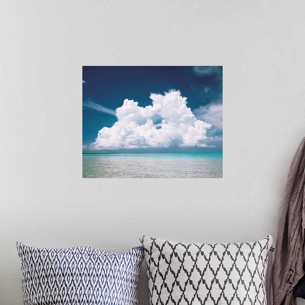 A bohemian room featuring Cumulus clouds over sea