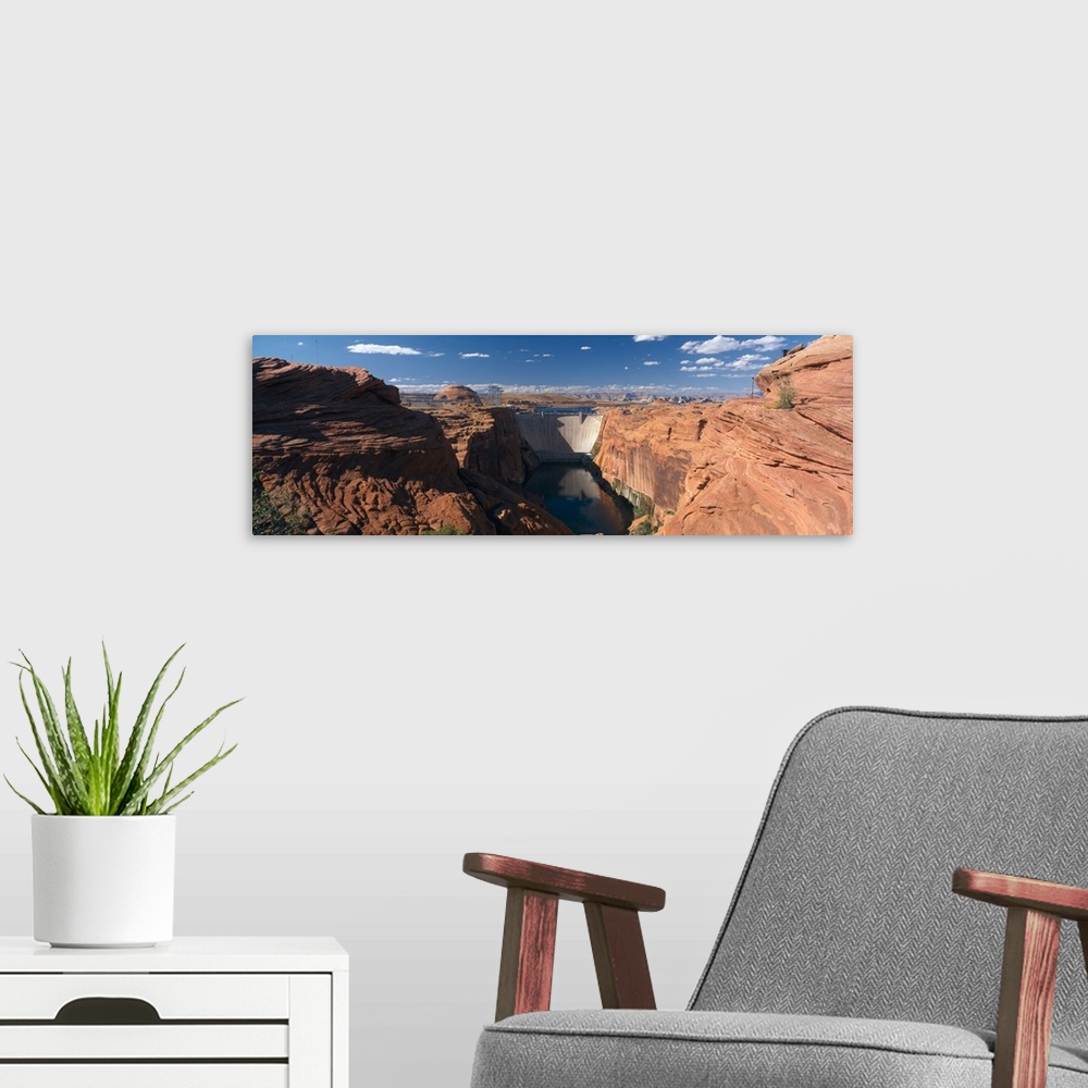 A modern room featuring Dam, Glen Canyon Dam, Lake Powell, Colorado River, Page, Coconino County, Arizona