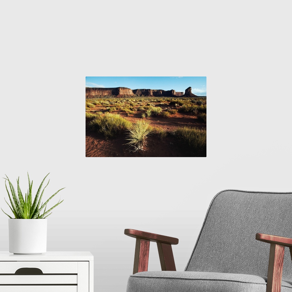 A modern room featuring Desert Landscape Of Monument Valley